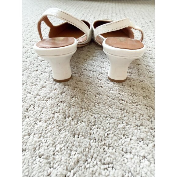 Paris Texas Reptile print slingbacks in white and gold 37.5/7.5 - Picture 8 of 11